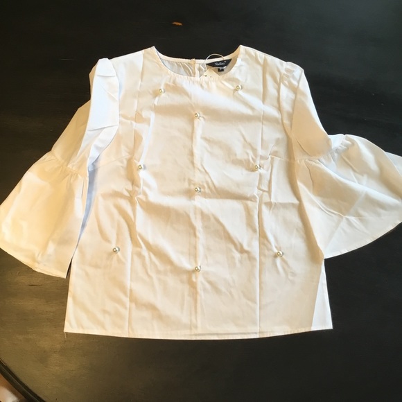 💙Just in💙 white blouse embellished with pearls💙 - Picture 4 of 4